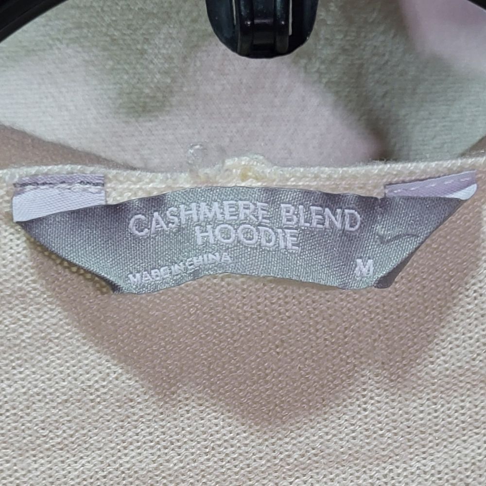 Members Mark Women's Ivory Cream Cashmere Blend Pullover Hoodie Size Medium GUC - Picture 3 of 12